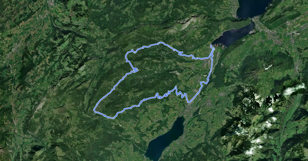Маршрут o-tour Bike West на спутниковом снимке