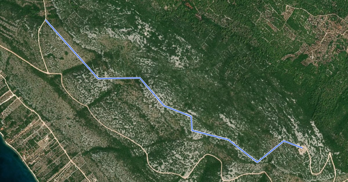 Маршрут Oštro на спутниковом снимке
