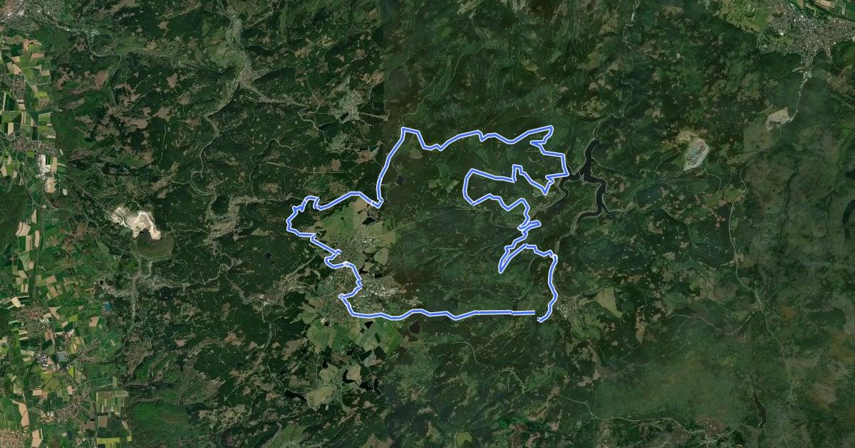 Маршрут O10 (Große Oberharz-Rundtour) на спутниковом снимке