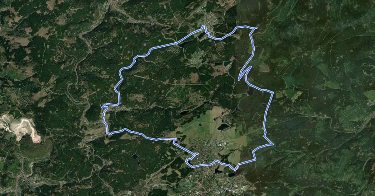 Маршрут O2 (Sieben Teiche-Tour) на спутниковом снимке