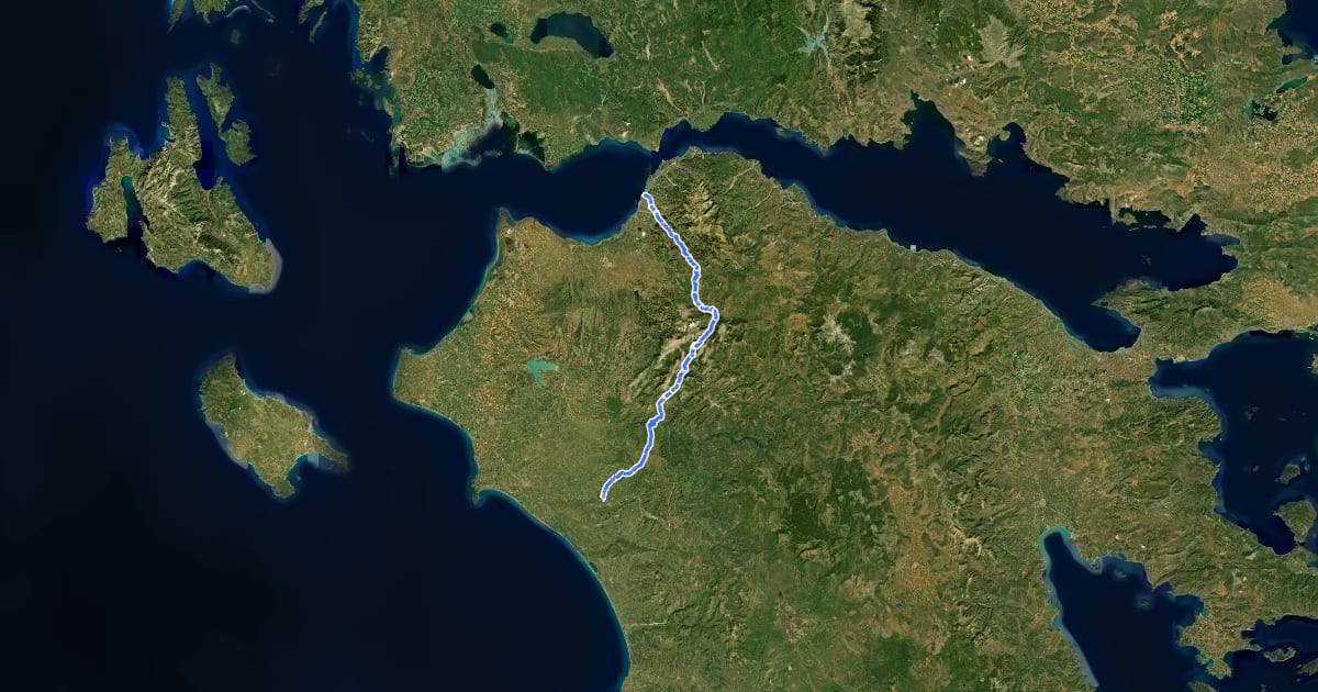 Маршрут Εθνικό μονοπάτι O31 на спутниковом снимке