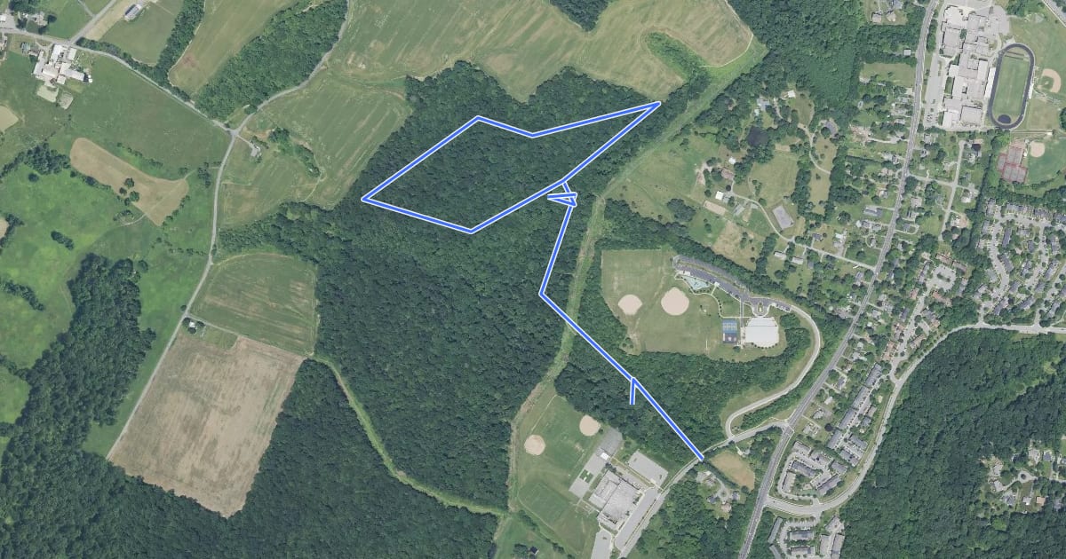 Маршрут Oak Drive Trail на спутниковом снимке