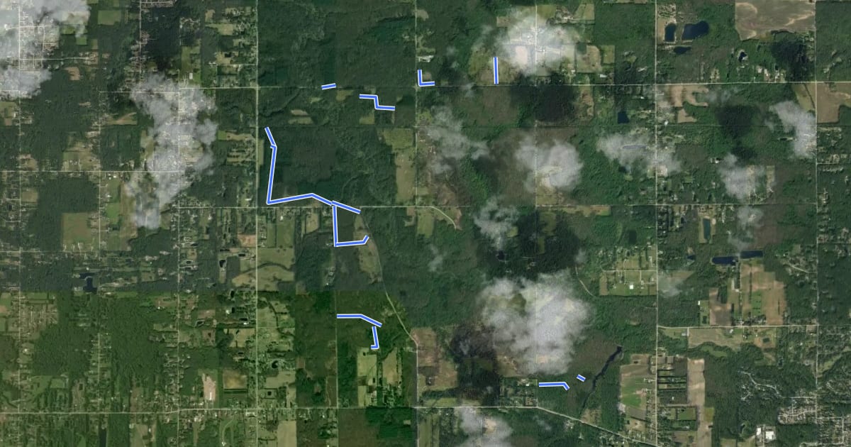 Маршрут Oak Openings Preserve Trails на спутниковом снимке