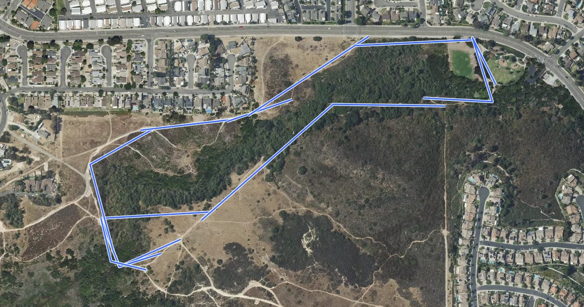 Маршрут Oak Riparian Loop Trail на спутниковом снимке