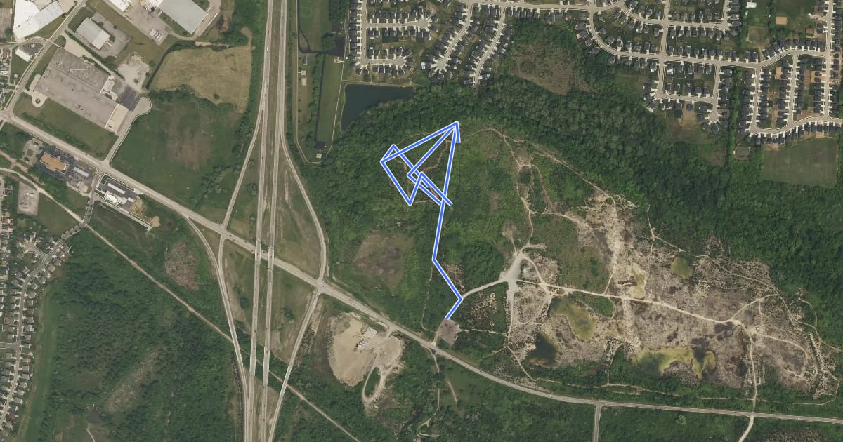 Маршрут Oakes Quarry Park Trails на спутниковом снимке