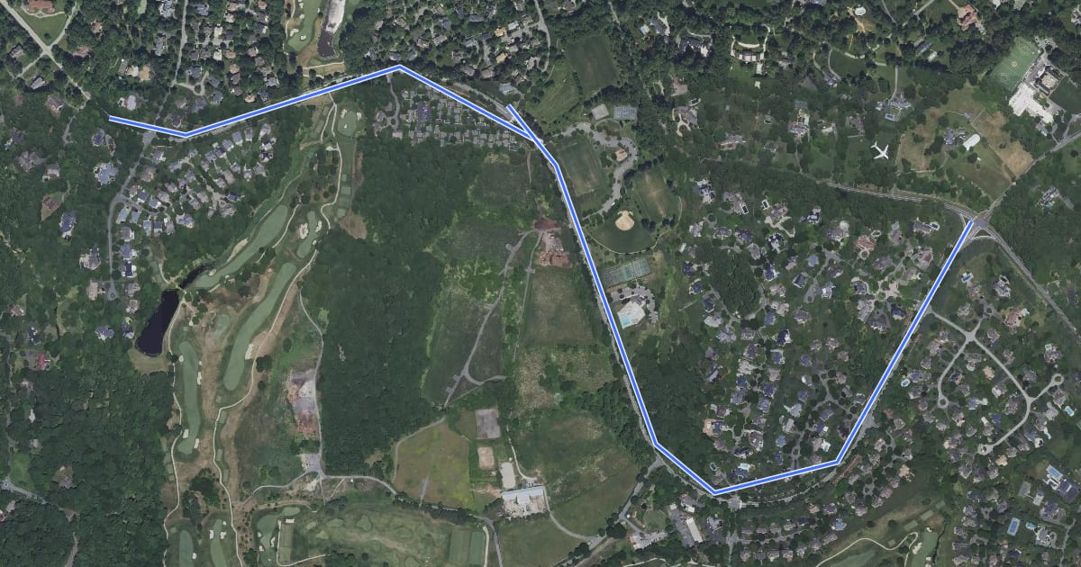 Маршрут Oaklyn Drive Trail на спутниковом снимке