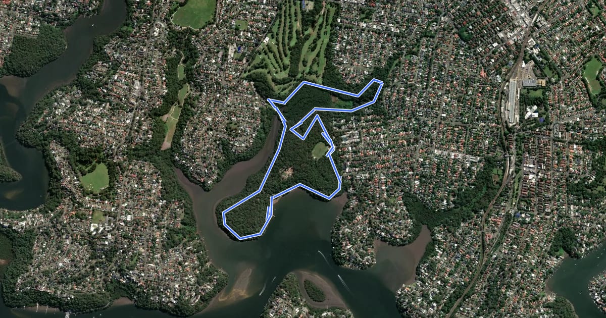 Маршрут Oatley Park - Lime Kiln Bay circuit walk на спутниковом снимке