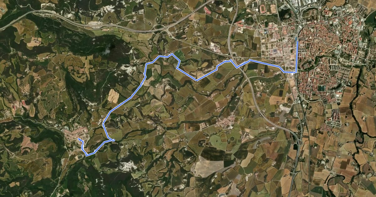 Маршрут OB-20 Santa Eulàlia de Riuprimer - Vic на спутниковом снимке