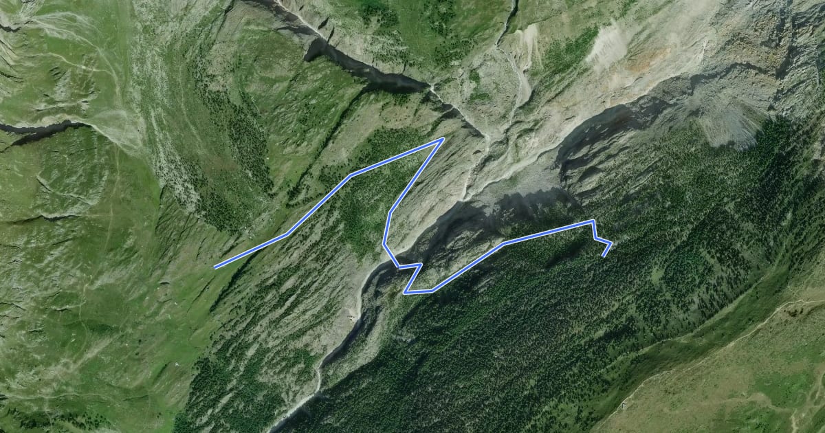 Маршрут Oberaletsch - Silberstand на спутниковом снимке