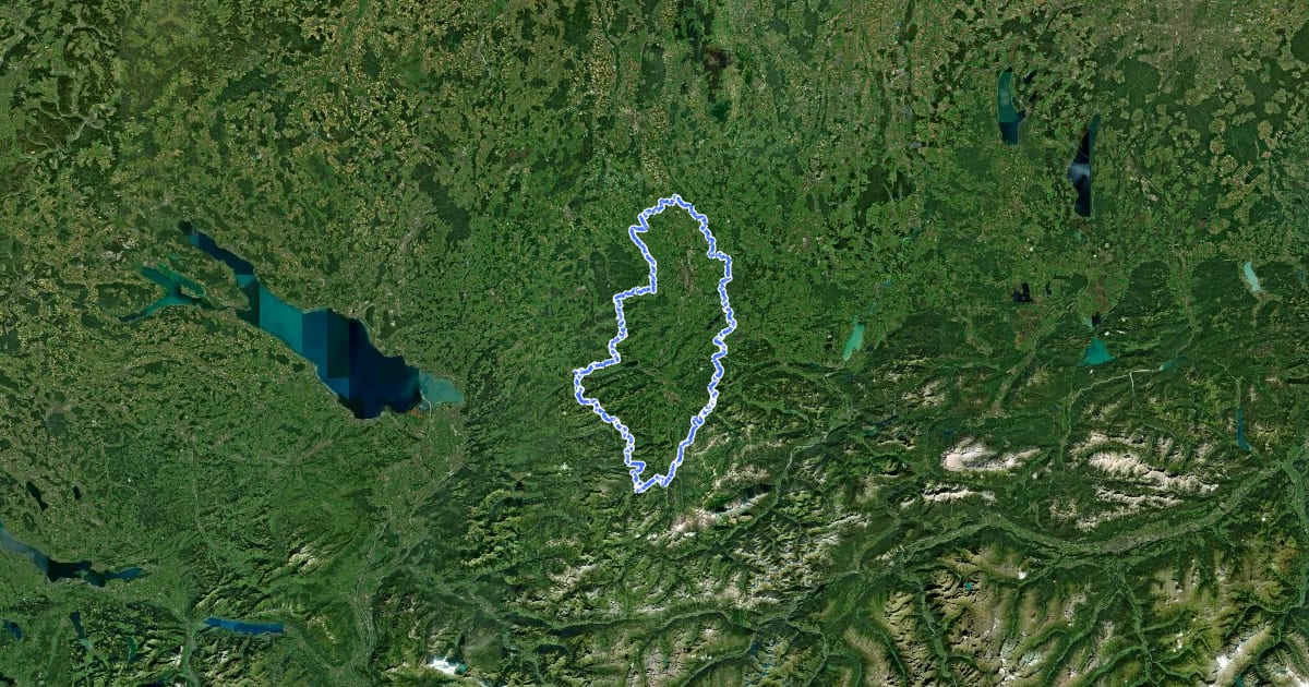 Маршрут Oberallgäuer Rundwanderweg на спутниковом снимке