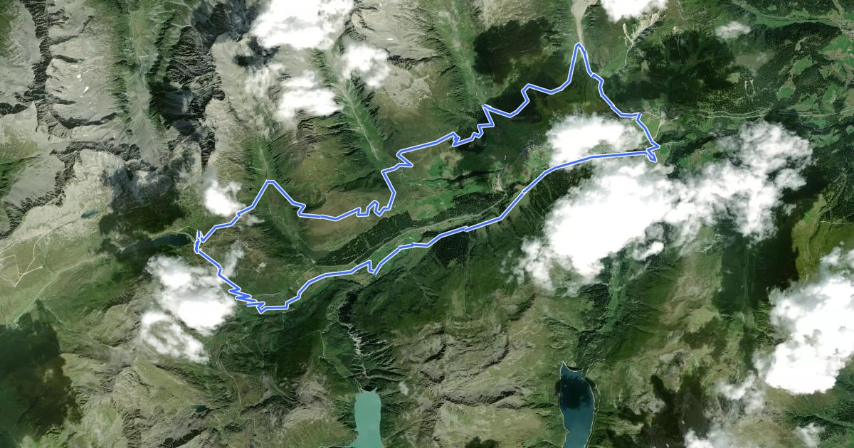 Маршрут Oberalp Bike на спутниковом снимке