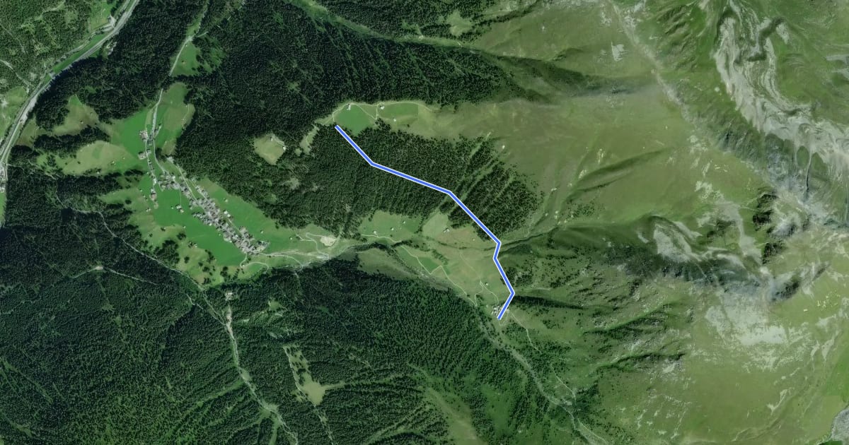 Маршрут Oberalp - Hauderalp на спутниковом снимке