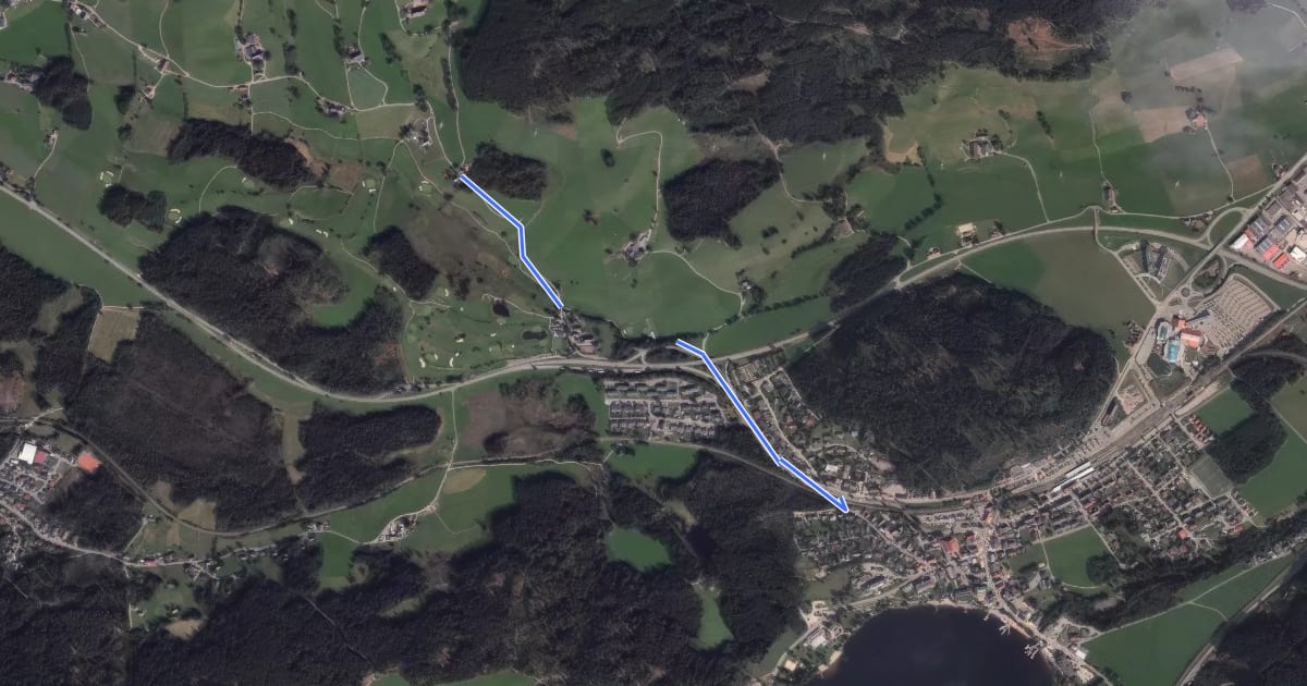 Маршрут Oberaltenweg - Titisee Bruggerwald на спутниковом снимке