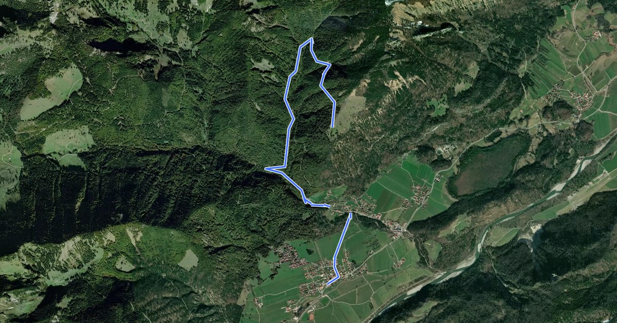 Маршрут Oberauerbrunstalm на спутниковом снимке