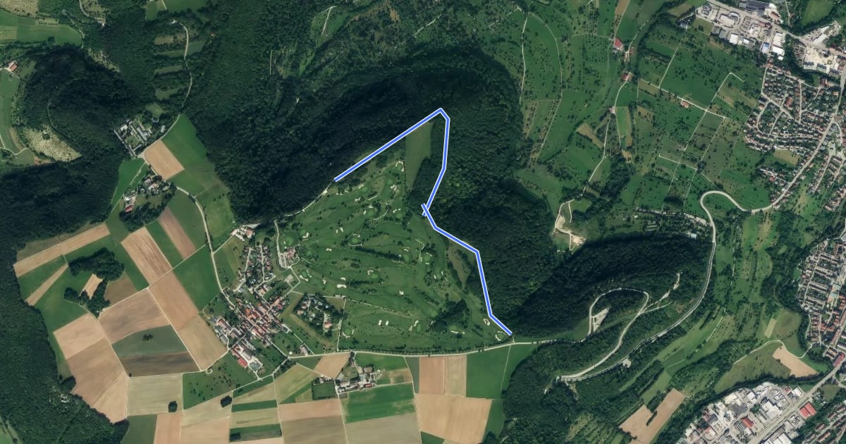 Маршрут Oberböringen - Ramsfelsen на спутниковом снимке