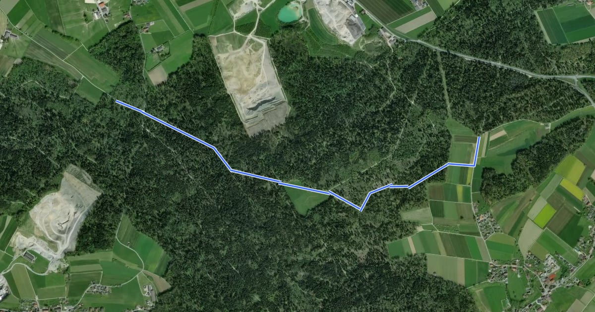 Маршрут Oberbipper Waldhütte - Moosbaan на спутниковом снимке
