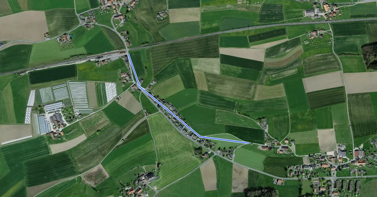 Маршрут Oberbottigen - Riedbach/Station на спутниковом снимке
