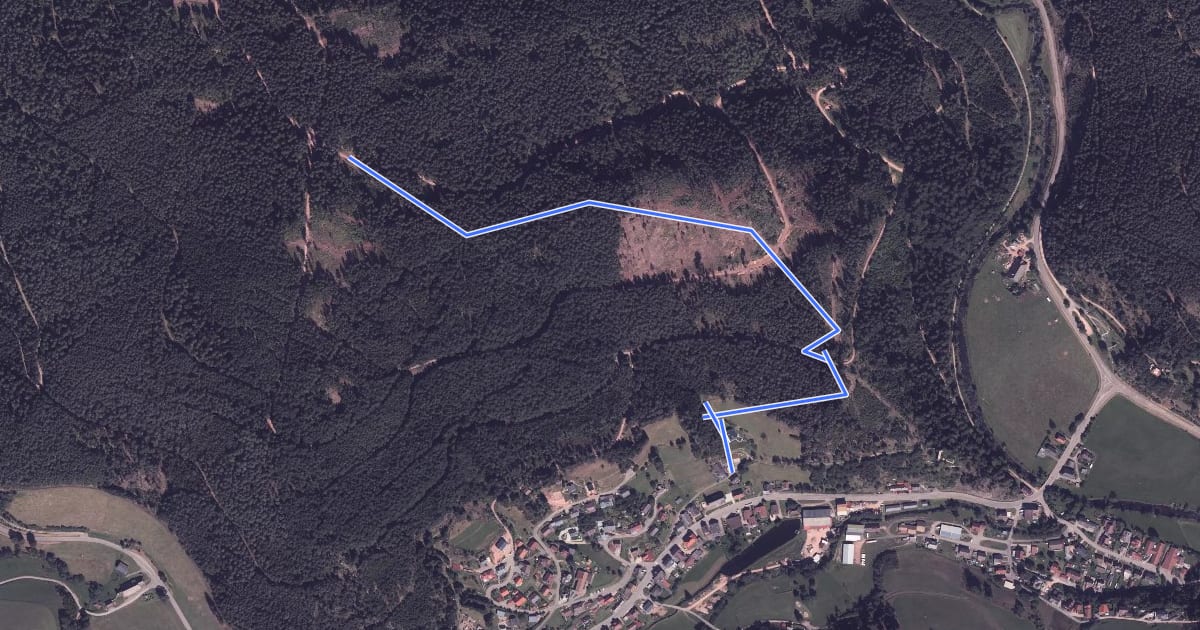 Маршрут Obere Rütte - Dobelhof на спутниковом снимке