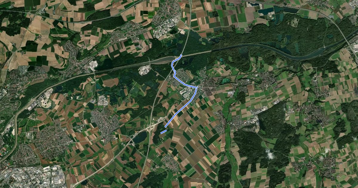 Маршрут Oberelchingen - Steinheim на спутниковом снимке