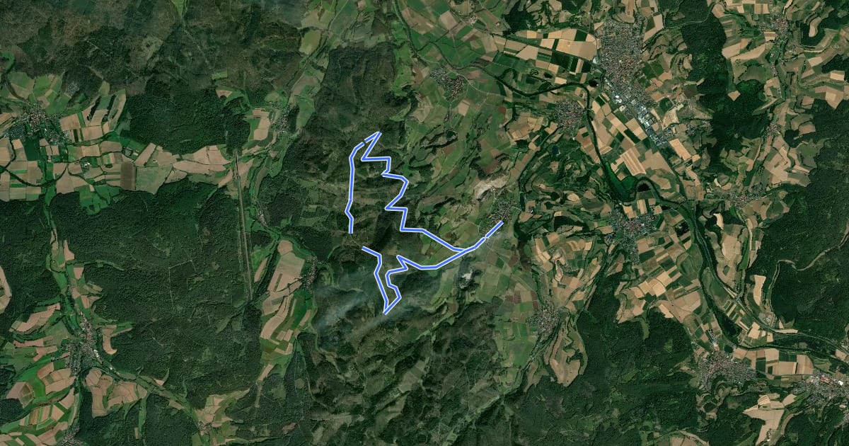 Маршрут Oberellenbacher Rundwanderweg O4 на спутниковом снимке