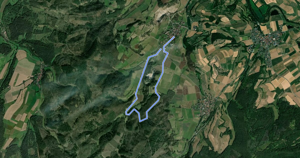 Маршрут Oberellenbacher Rundwanderweg O6 на спутниковом снимке