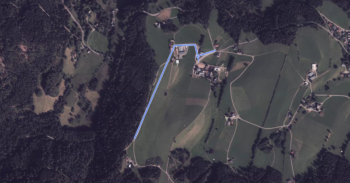 Маршрут Oberer Bistenwald - Skihütte Thoma на спутниковом снимке