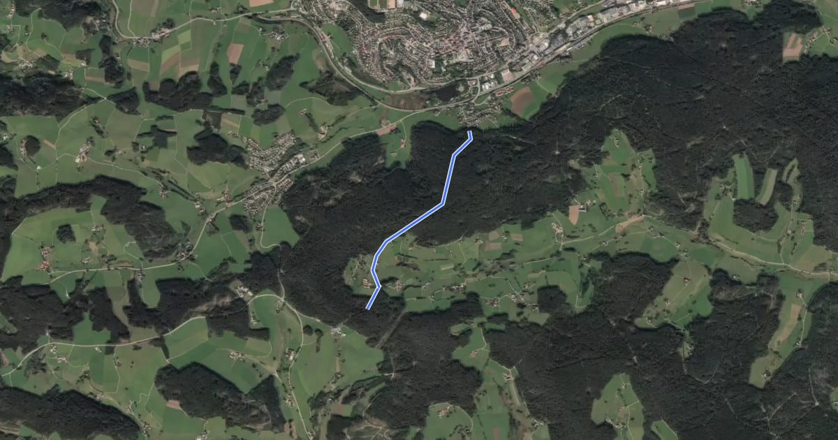 Маршрут Oberer Stockwald - Rosenweg на спутниковом снимке