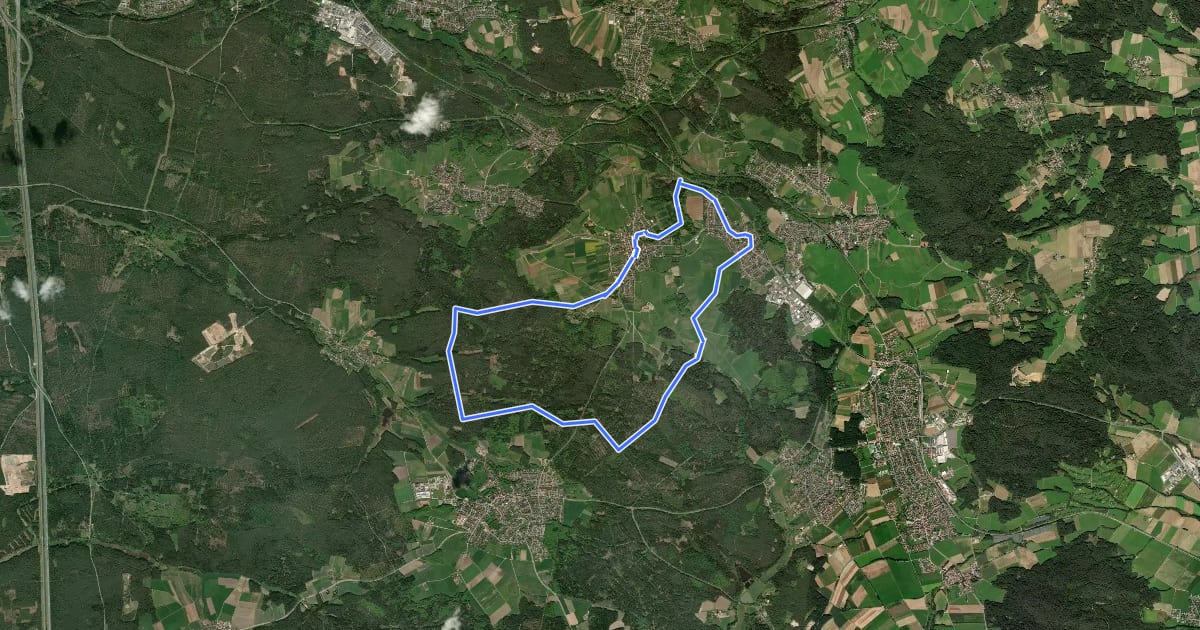 Маршрут Oberferrrieden на спутниковом снимке