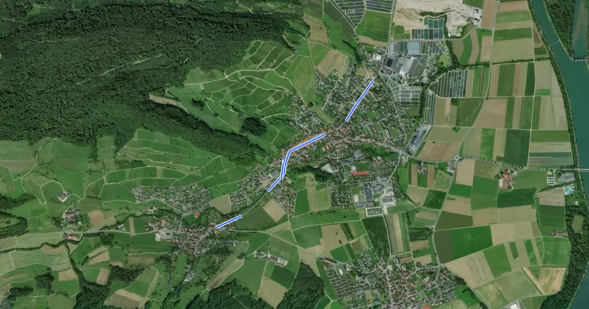 Маршрут Oberflachs-Schniznach-Dorf на спутниковом снимке