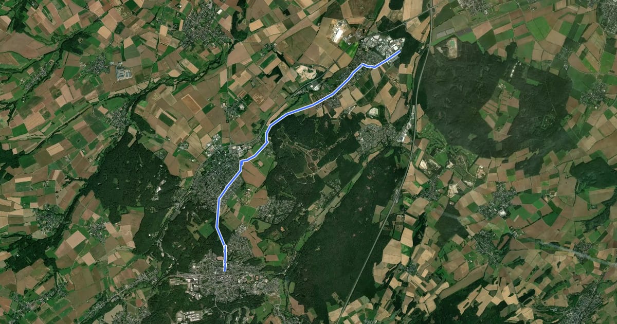 Маршрут Obergartzem (03) - Mechernich (87) на спутниковом снимке
