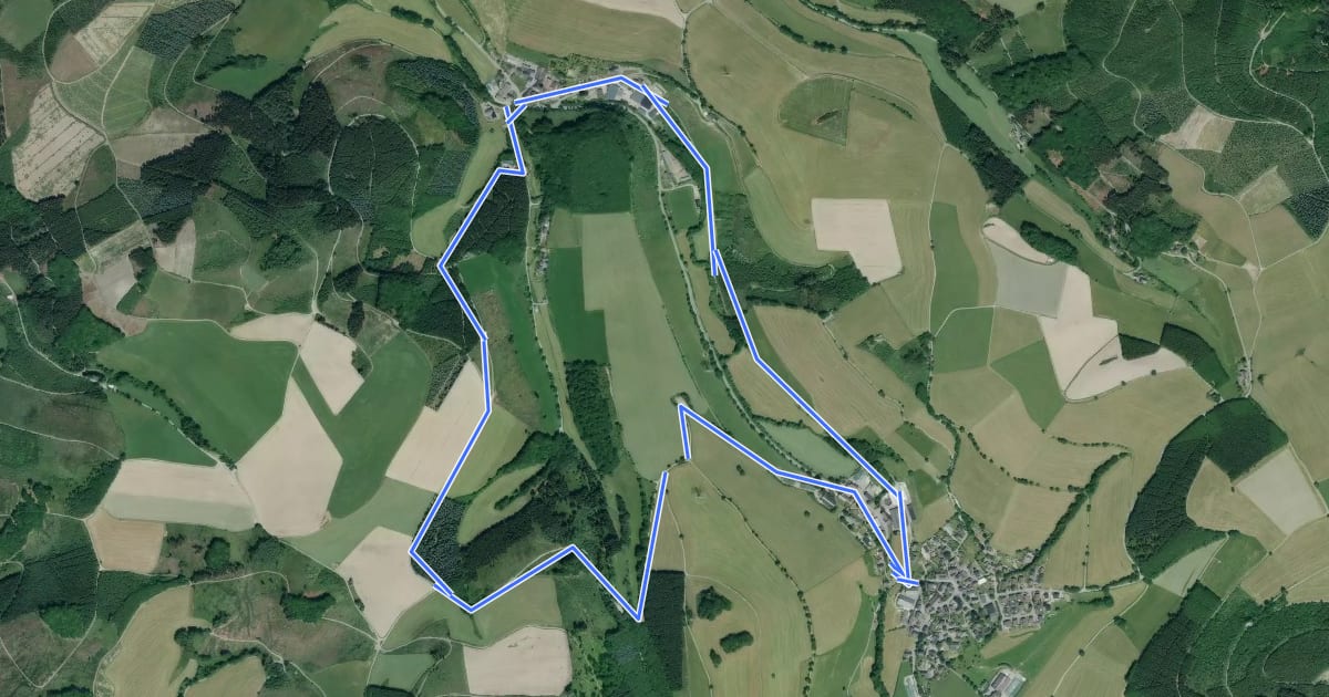 Маршрут Oberhenneborn Rundweg OH1 на спутниковом снимке