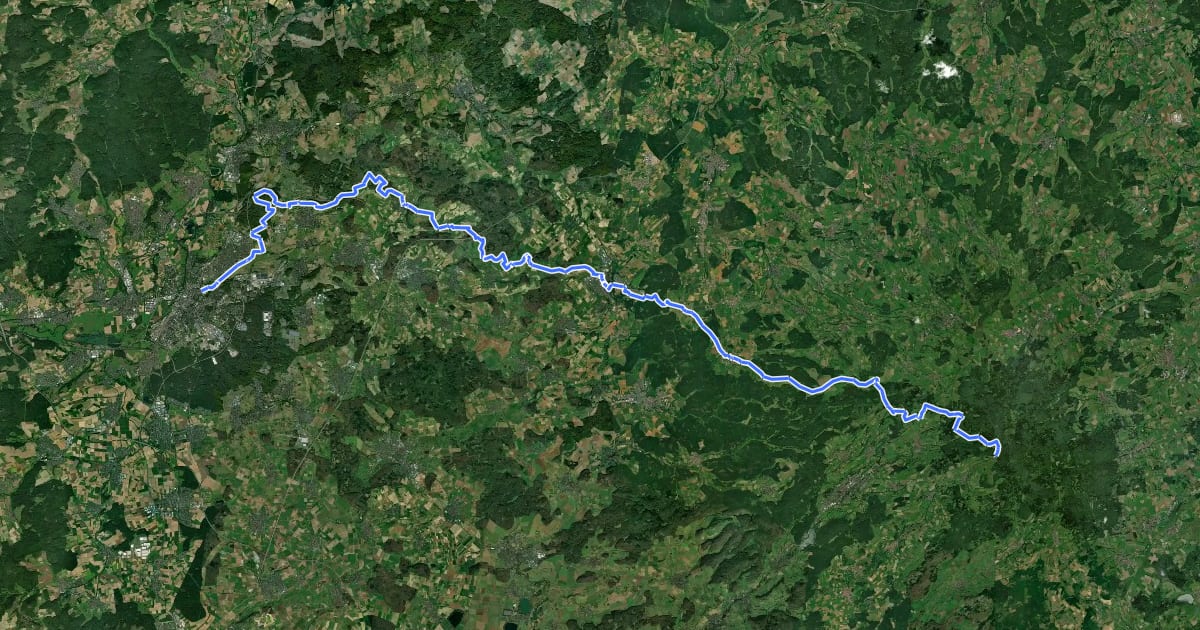 Маршрут Oberhessen - Weg на спутниковом снимке