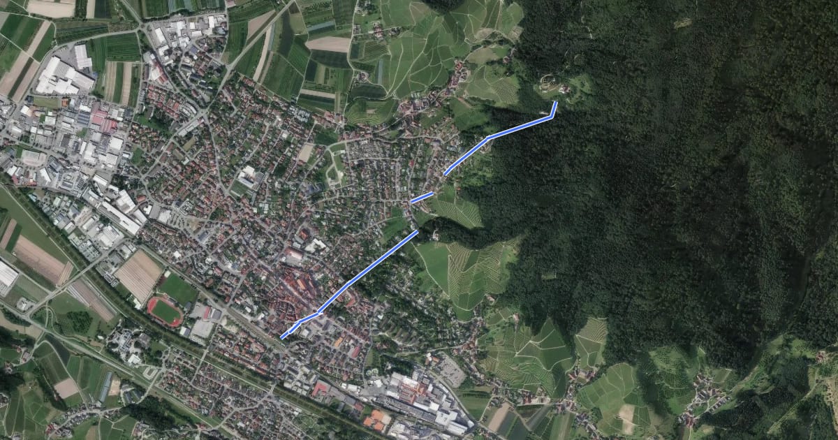 Маршрут Oberkirch - Schauenburg на спутниковом снимке