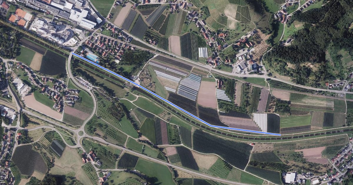 Маршрут Oberkirch Schwimmbad - Renchdamm на спутниковом снимке