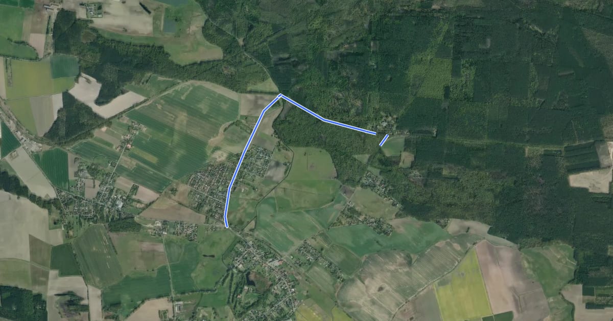 Маршрут Oberkrämer (23) - Oberkrämer (24) на спутниковом снимке
