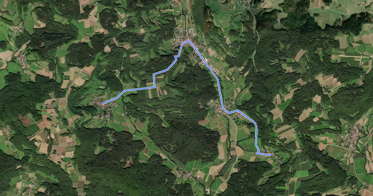 Маршрут Oberkrumbach-Kleedorf на спутниковом снимке