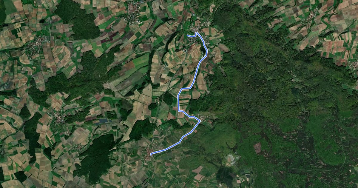Маршрут Oberlauringen - Sulzfeld Nordwest на спутниковом снимке