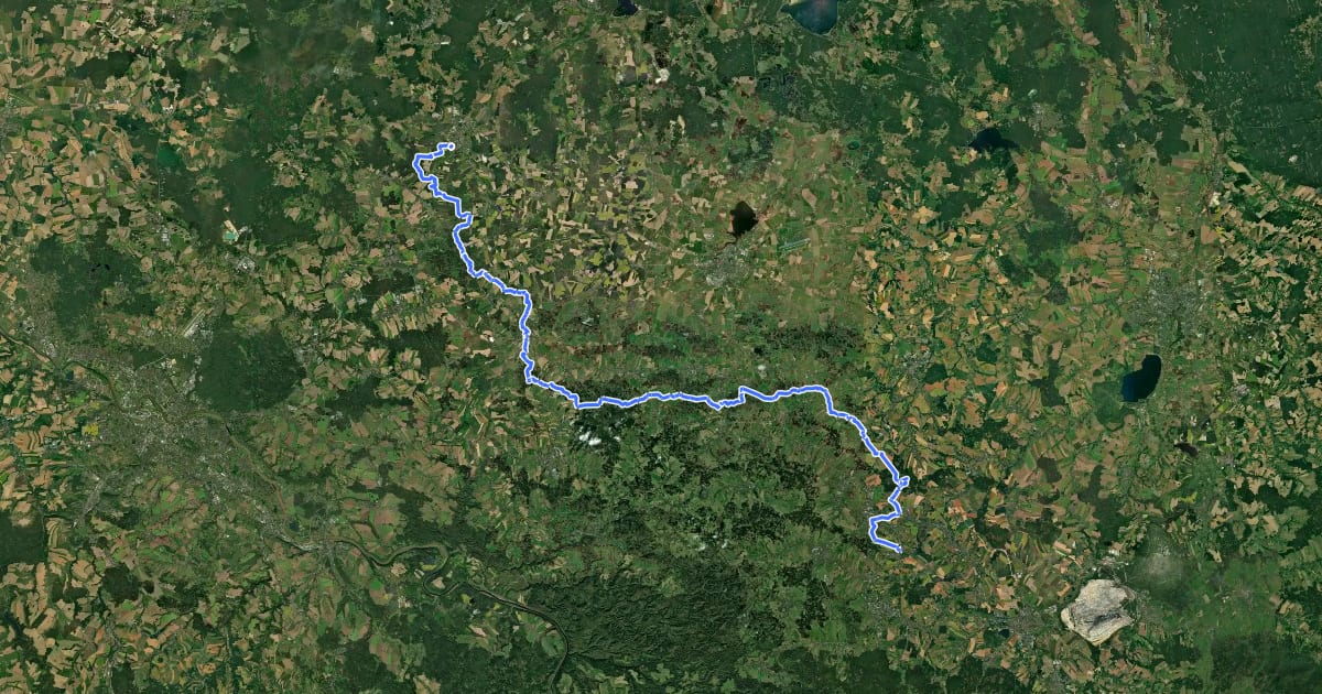 Маршрут Oberlausitzer Ringweg 1 на спутниковом снимке