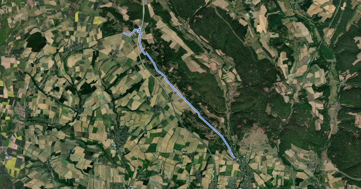 Маршрут Oberlauter - Donnerloch - Alexandrinenhütte на спутниковом снимке
