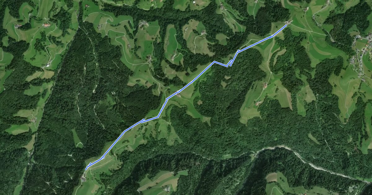 Маршрут Oberlehn - Gmeinalp на спутниковом снимке