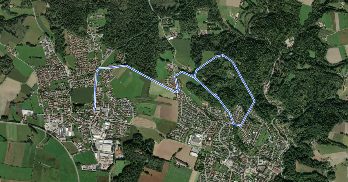 Маршрут Obermettenwald Weg на спутниковом снимке