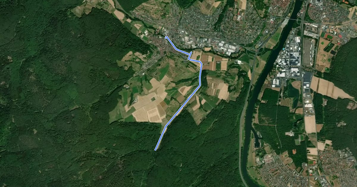Маршрут Obernburg-Eisenbach: Naturerlebnispfad-Biodiversität на спутниковом снимке