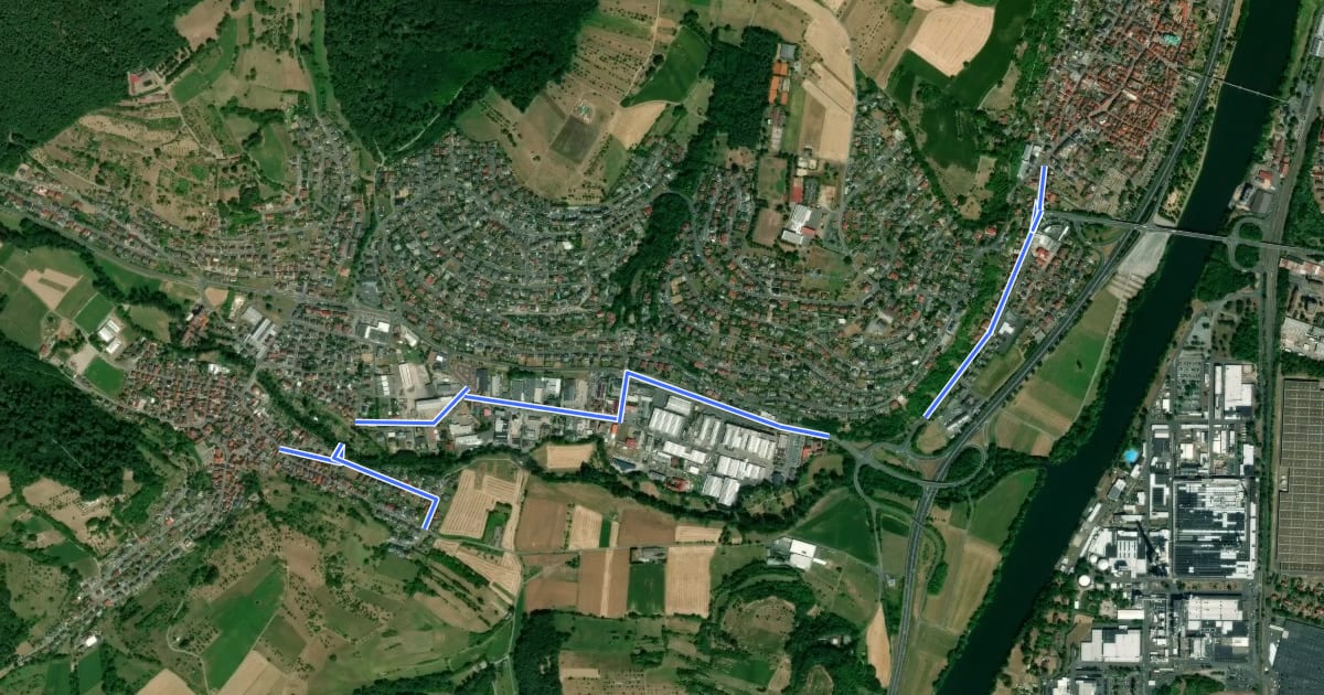 Маршрут Obernburg Zentrum - Eisenbach на спутниковом снимке