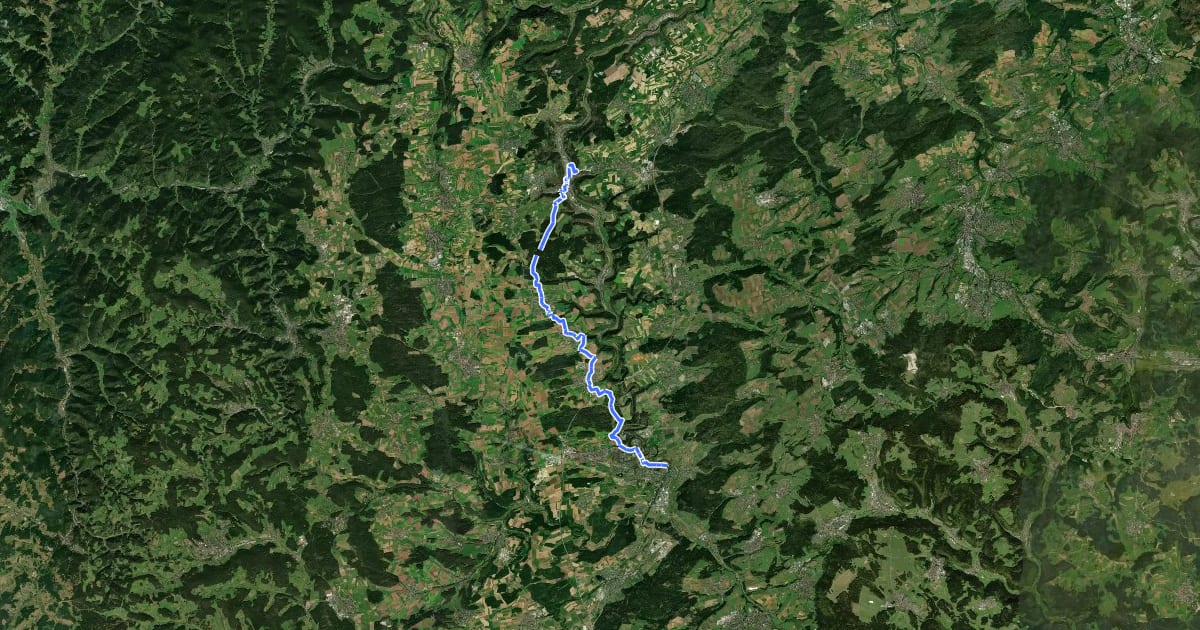 Маршрут Oberndorf - Rottweil на спутниковом снимке