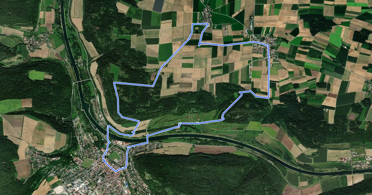Маршрут Oberndorfer Berg Wanderweg Nr. 3 на спутниковом снимке