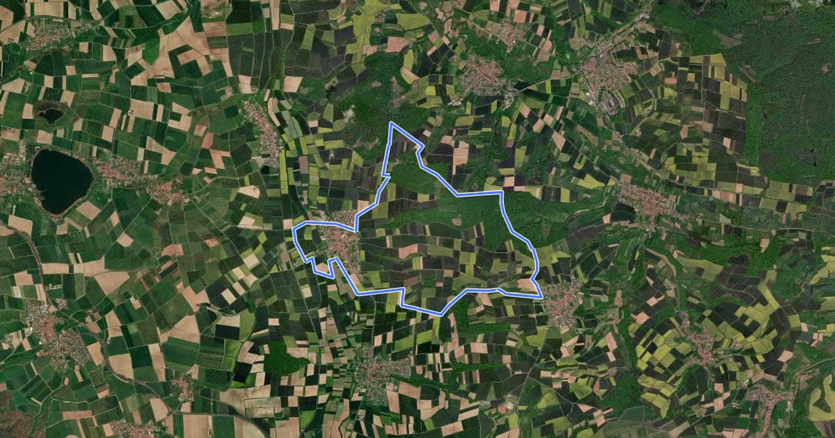 Маршрут Obernfelder Rundwanderweg ROT на спутниковом снимке