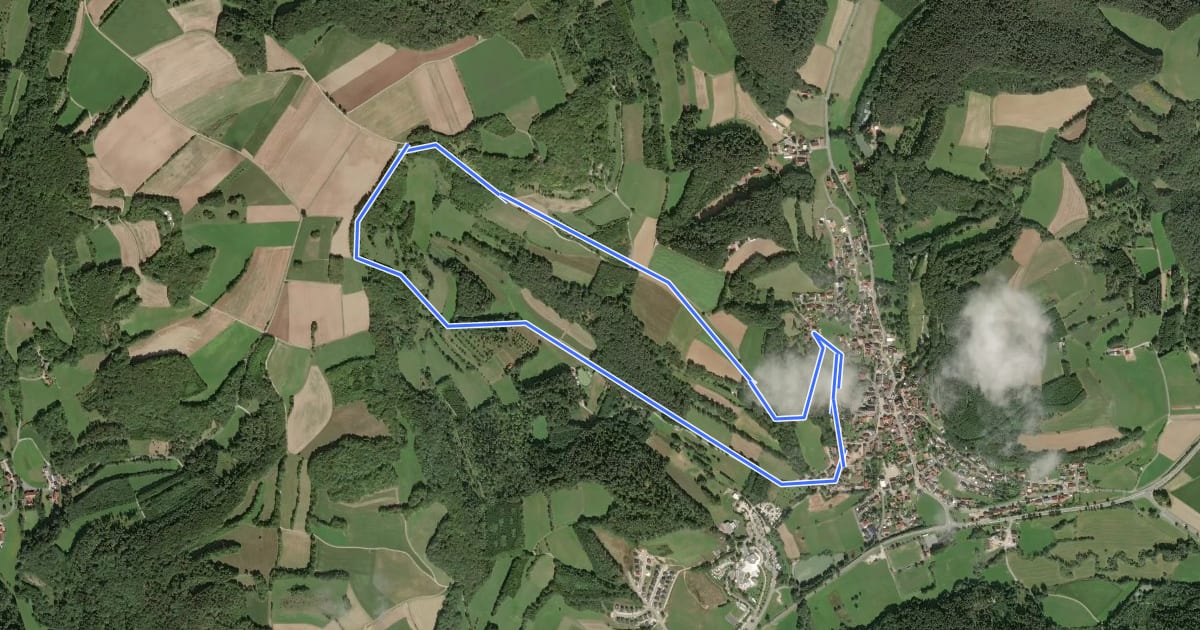 Маршрут Obernsees Rundwanderweg "Grenztalweg" на спутниковом снимке