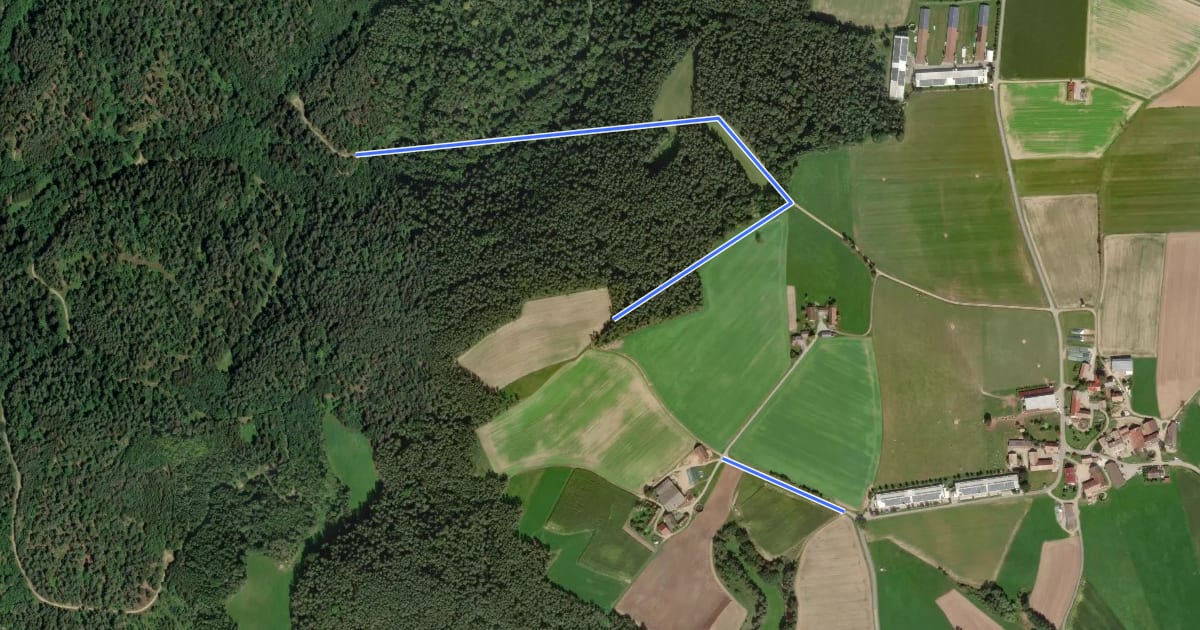 Маршрут Oberpfälzer Seenland Rundweg на спутниковом снимке