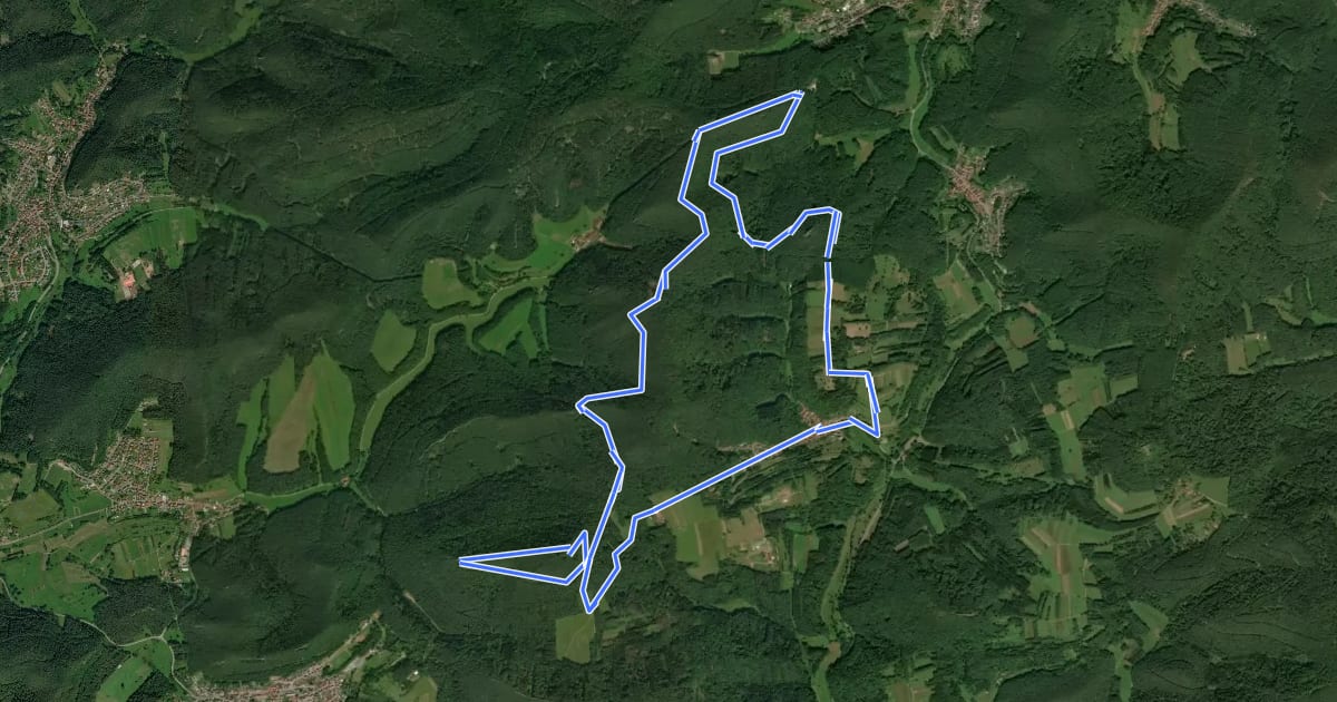 Маршрут Oberschlettenbacher Höhenweg на спутниковом снимке