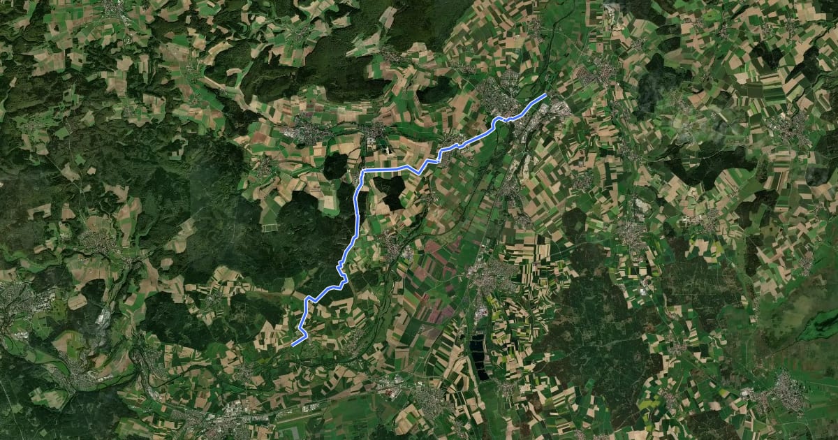 Маршрут Oberschwäbischer Pilgerweg Schleife 1 на спутниковом снимке